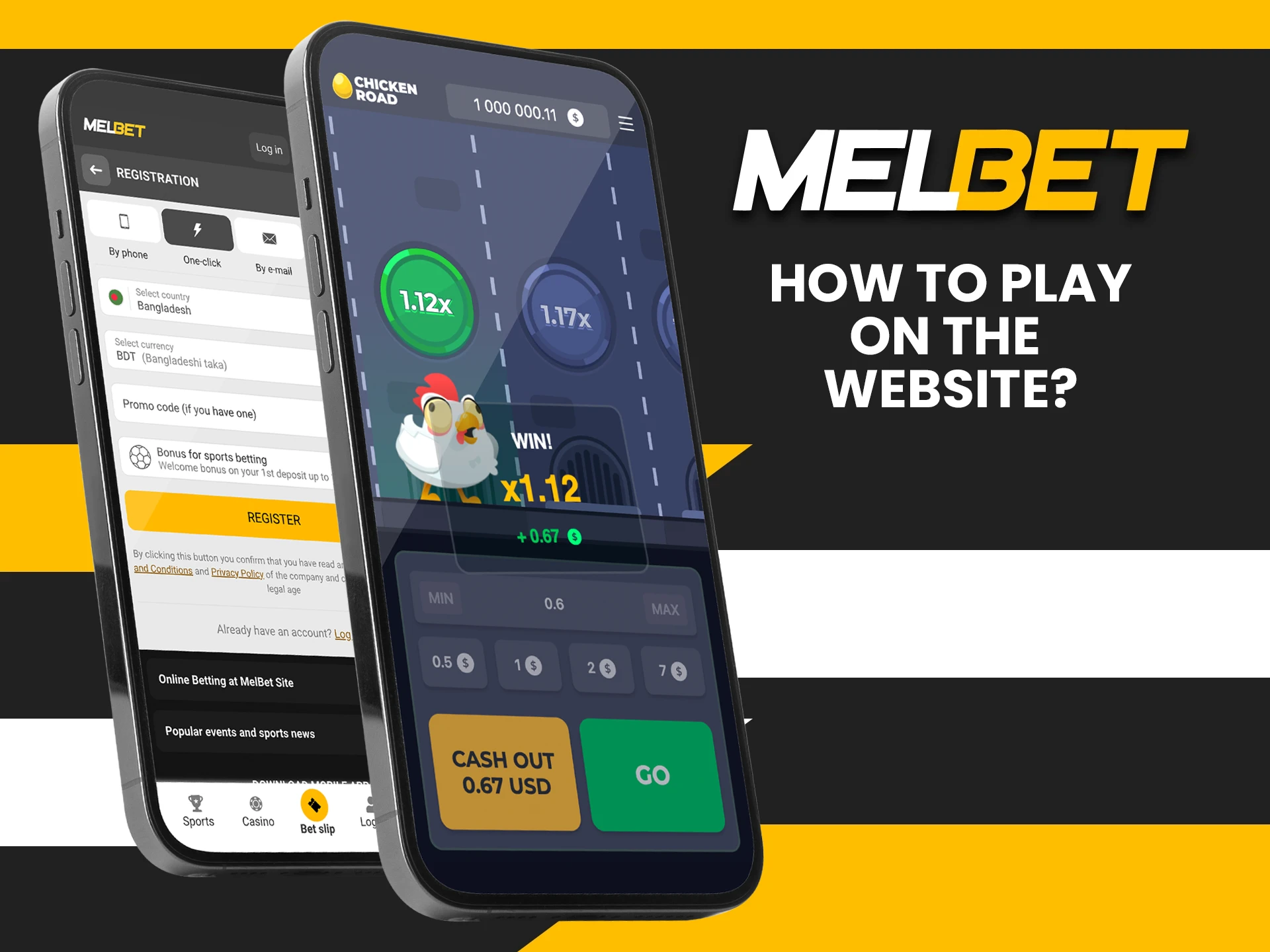 Use the quick registration to dive into the exciting world of Chicken Road from Melbet Casino.