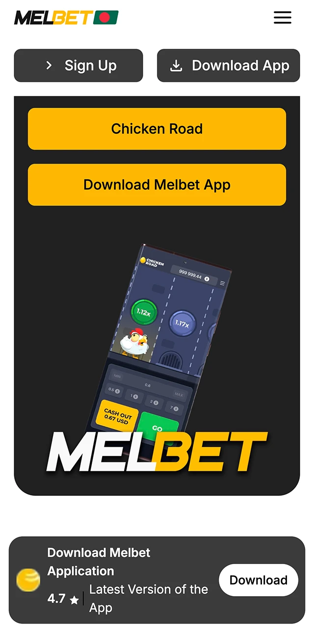 Click on the button to go to the Melbet casino official site.