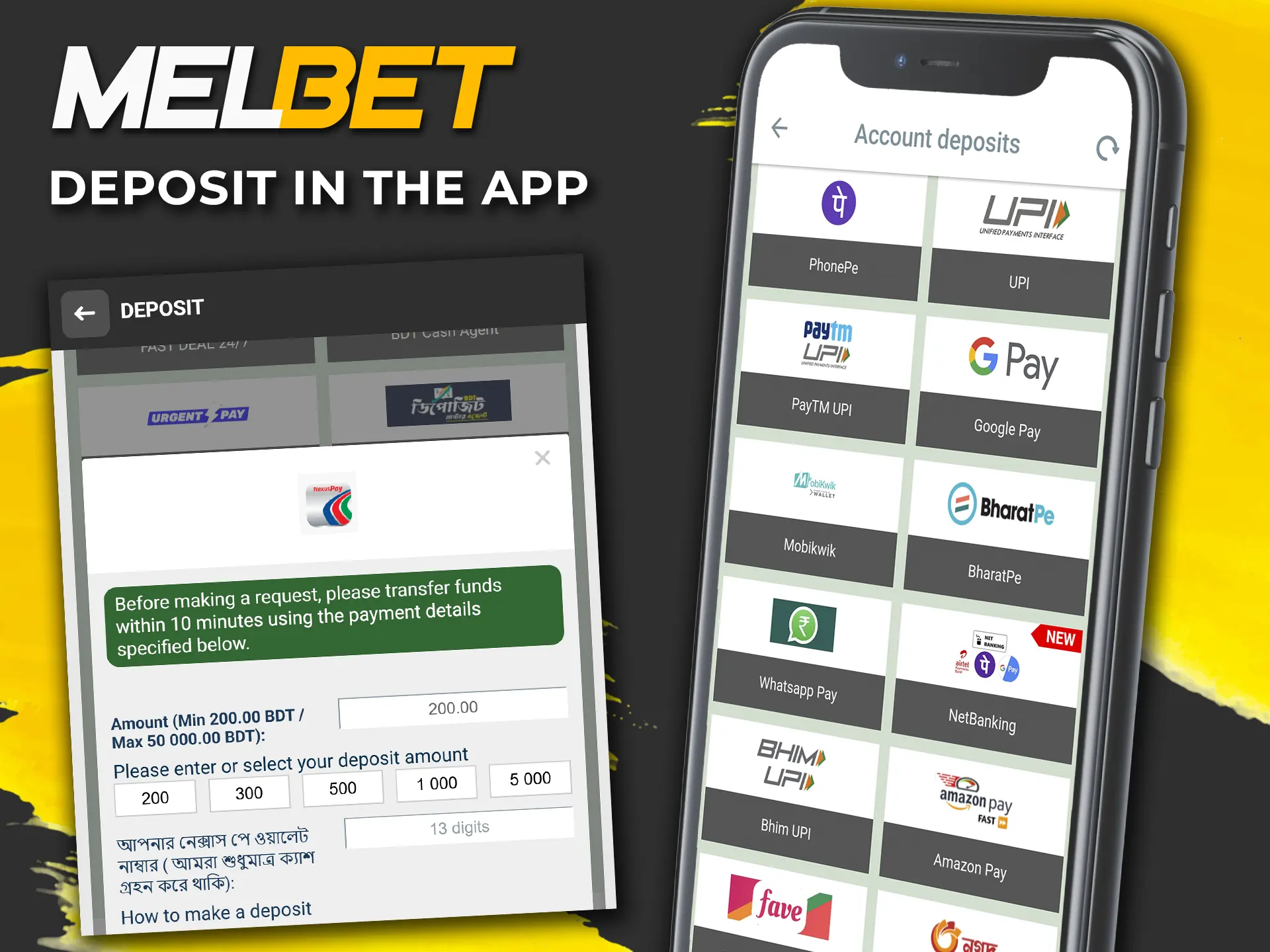 Complete your Melbet deposit and jump into the action via the app.