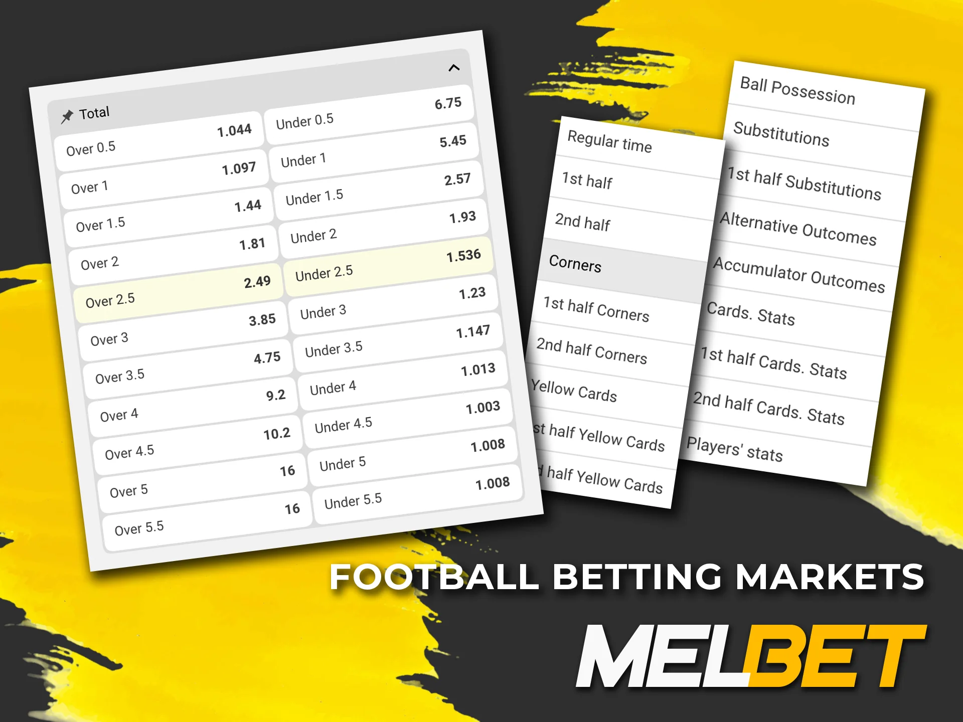 Find out about all the possible options for betting on football events at the Melbet bookmaker's office.