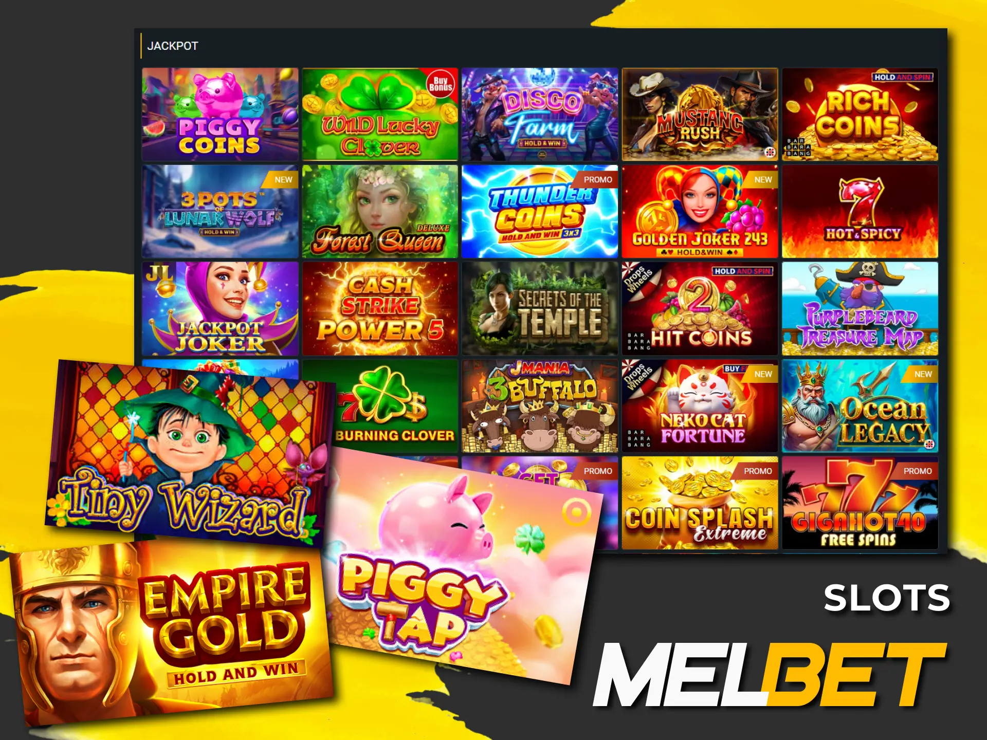 Melbet casino offers players slots with jackpots.
